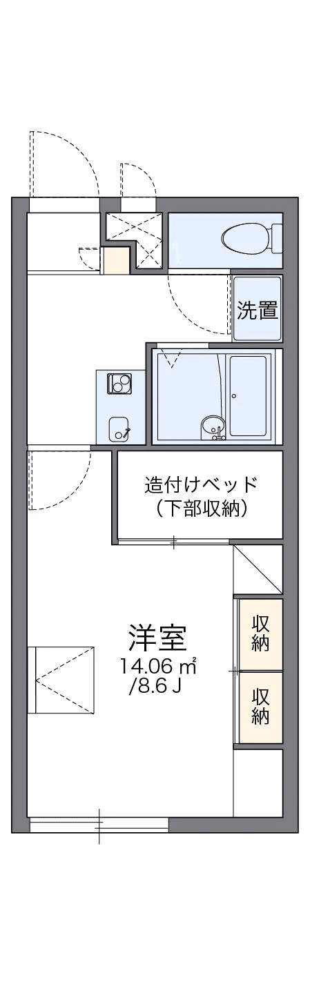 P001707 매물 평면도 — 1K