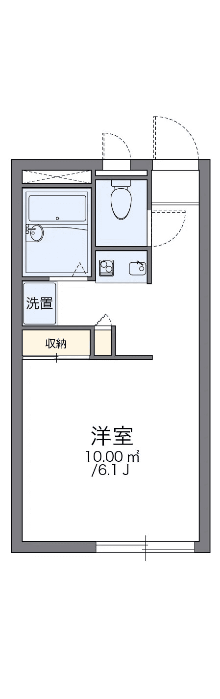 物件P001458の間取り図 — 1K