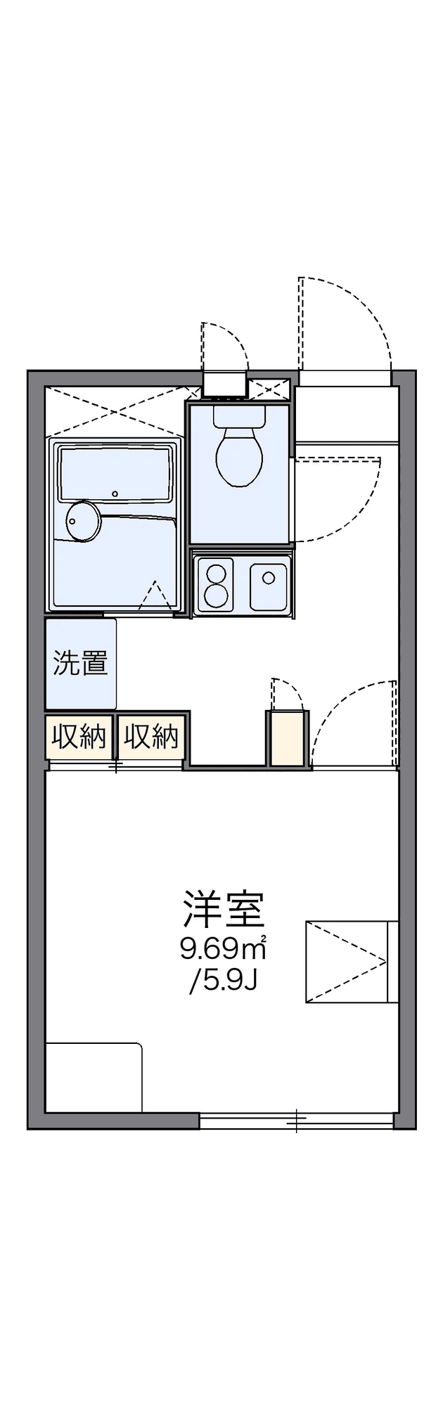 Floor plan ng unit P001521 — 1K
