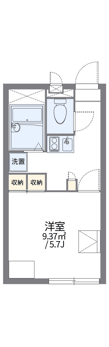 物件P002373の間取り図 — 1K