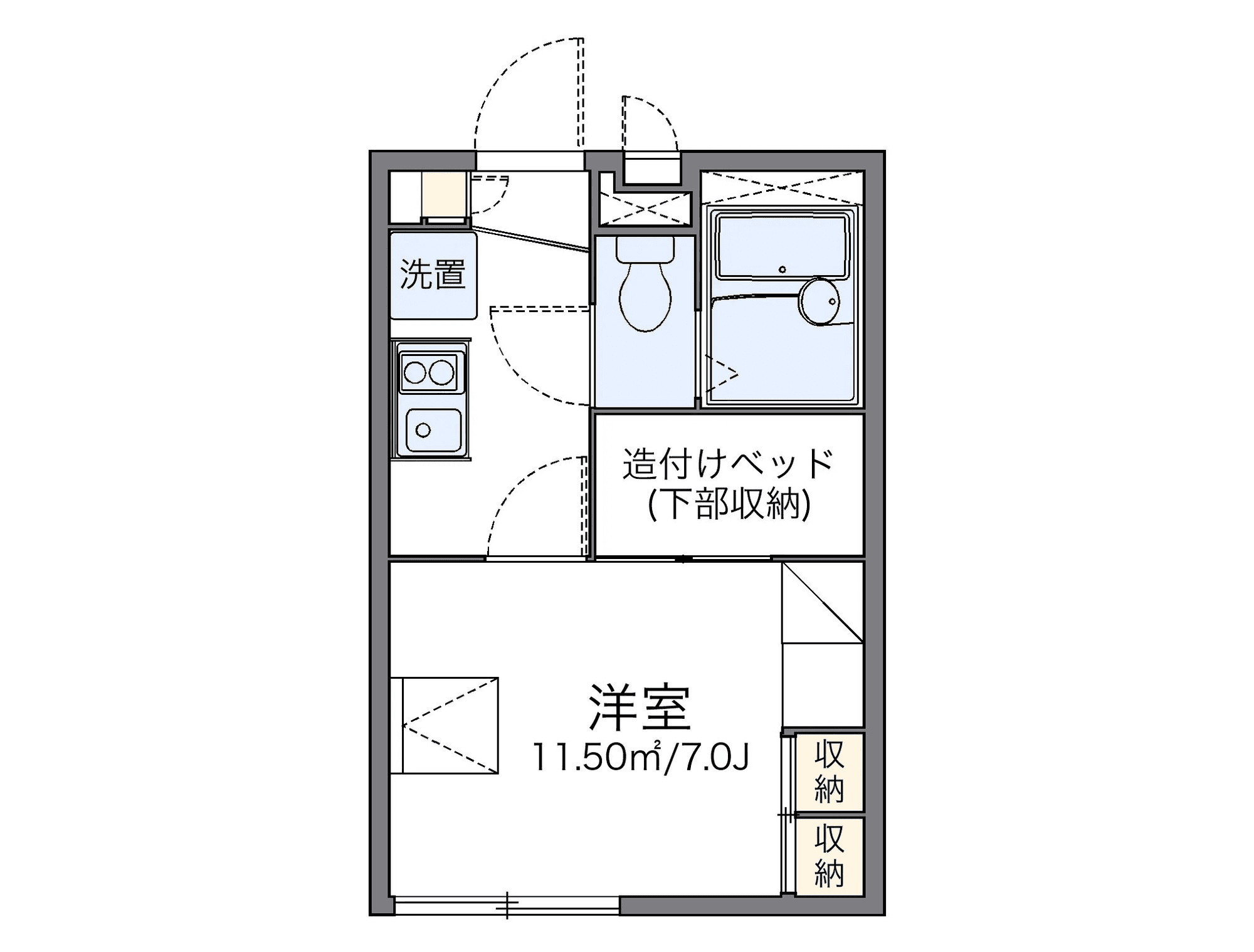 物件P002314の間取り図 — 1K