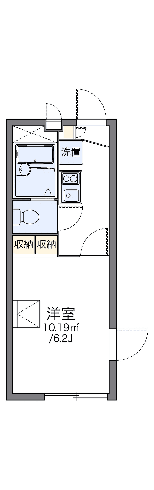 物件P002360の間取り図 — 1K