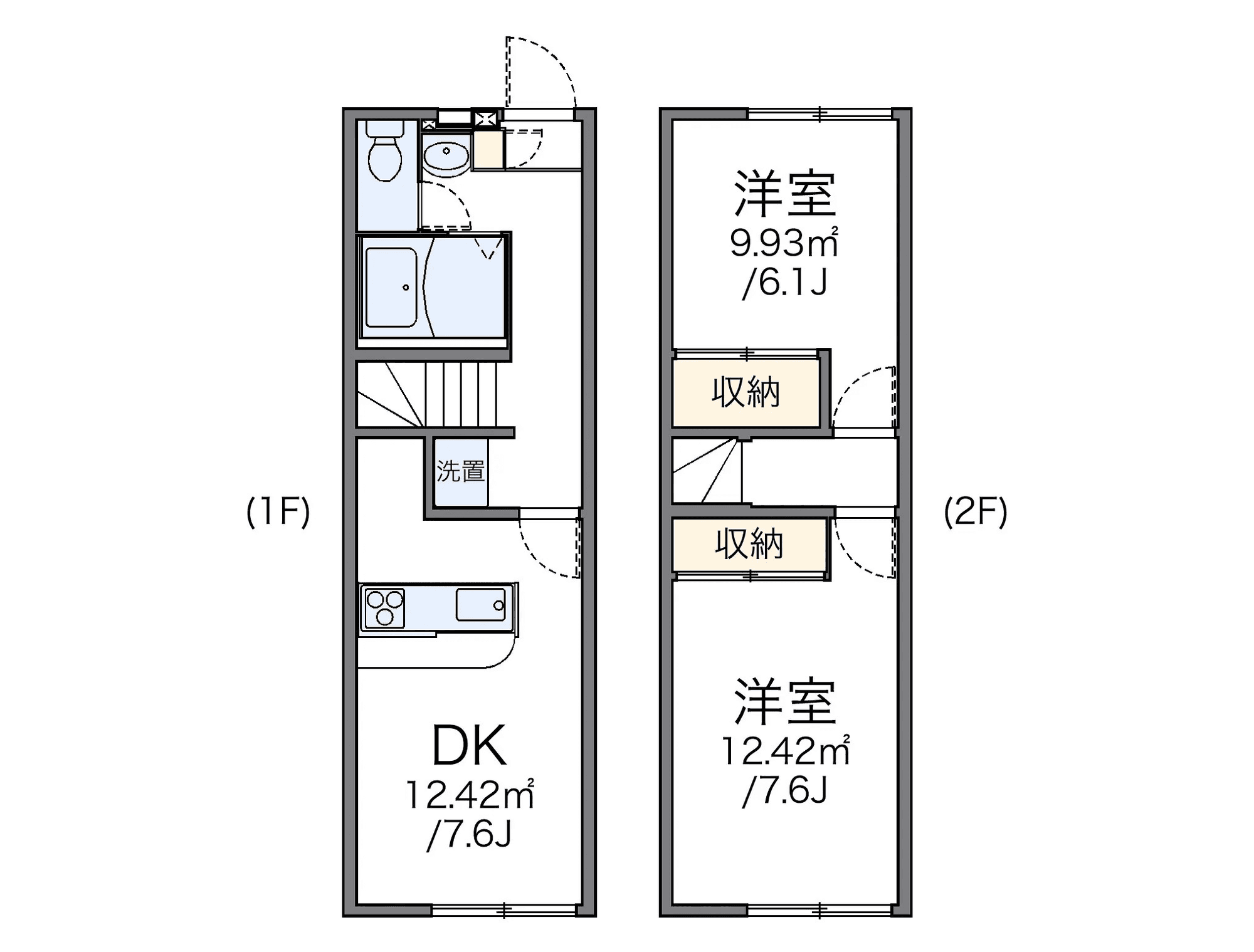 物件P001516の間取り図 — 2DK