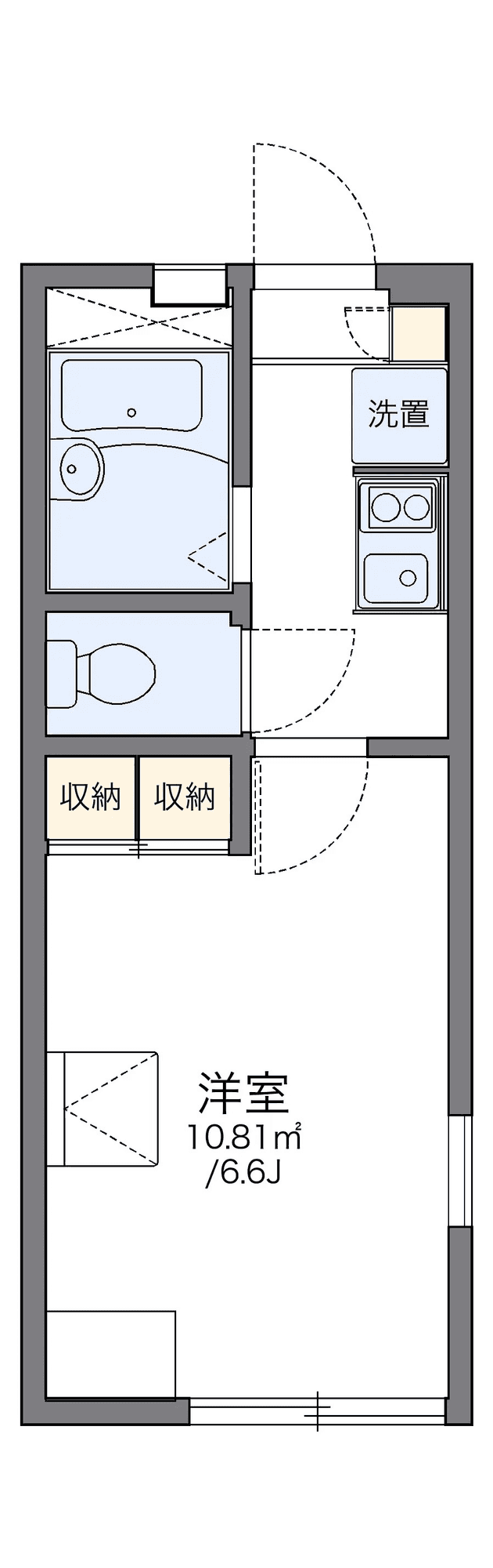 物件P002293の間取り図 — 1K