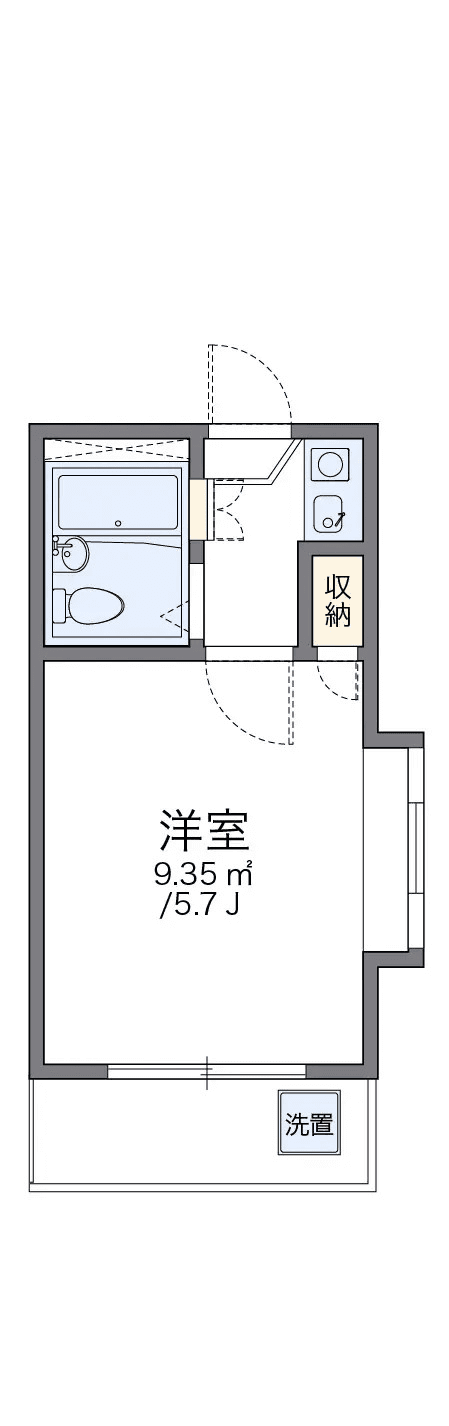 物件P001323の間取り図 — 1K