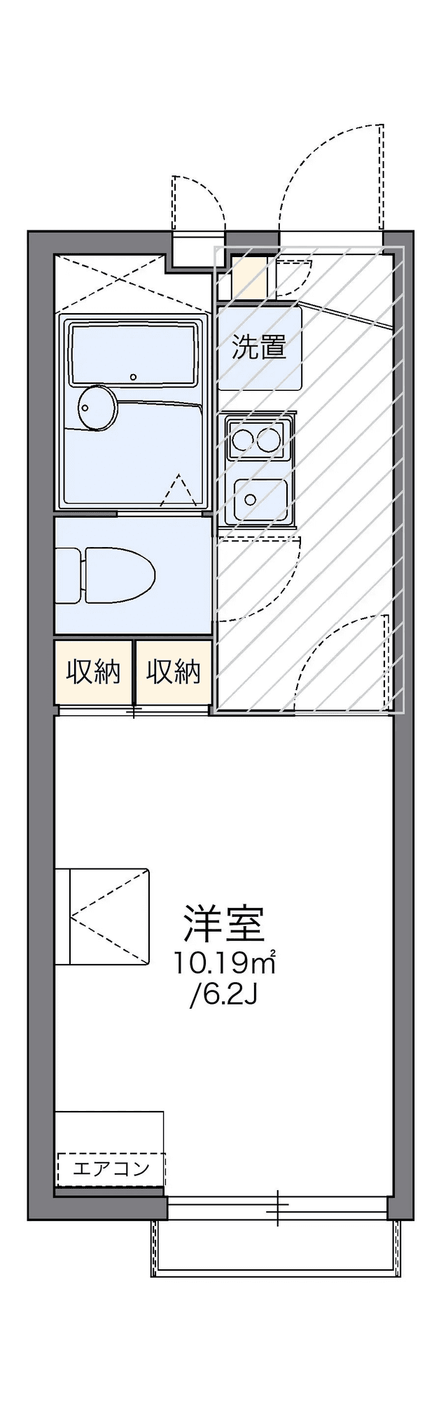 物件P002273の間取り図 — 1K