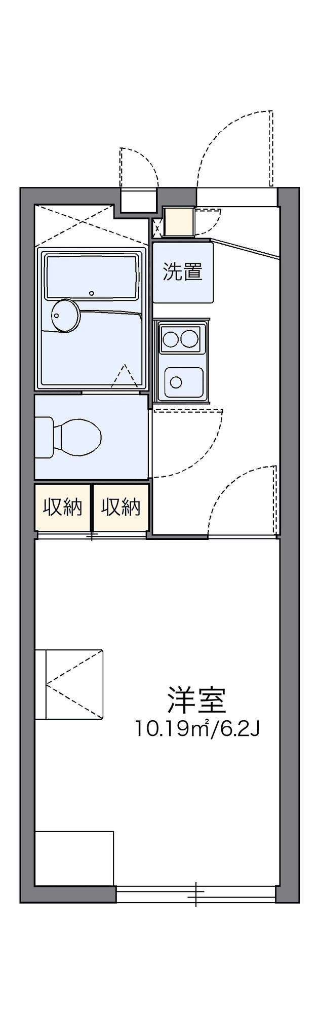 物件P002223の間取り図 — 1K