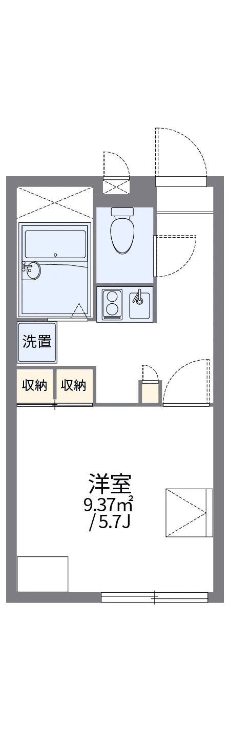 物件P002417の間取り図 — 1K