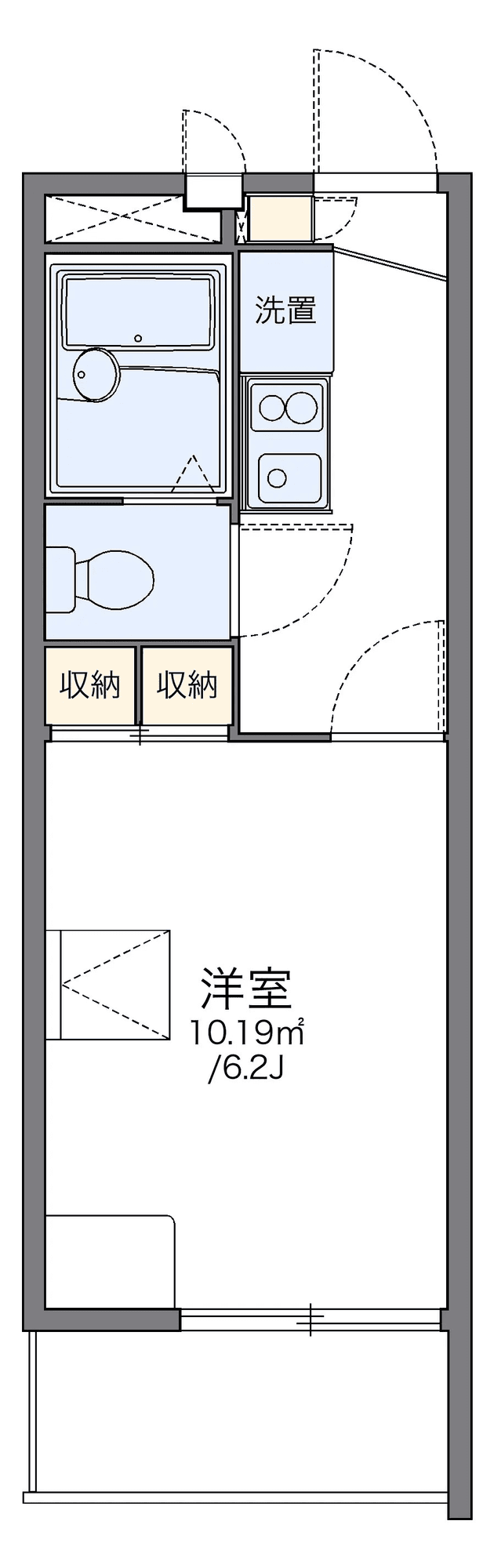 物件P001612の間取り図 — 1K