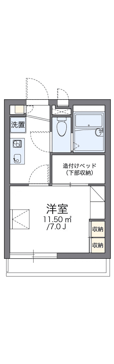 物件P002369の間取り図 — 1K