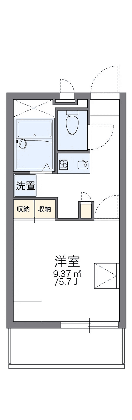 物件P001898の間取り図 — 1K