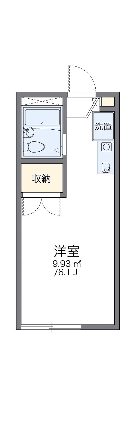 物件P001325の間取り図 — 1K