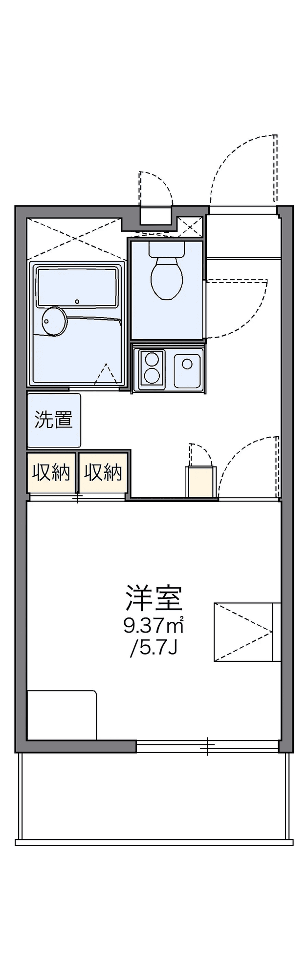 Sơ đồ bố trí căn P001042 — 1K