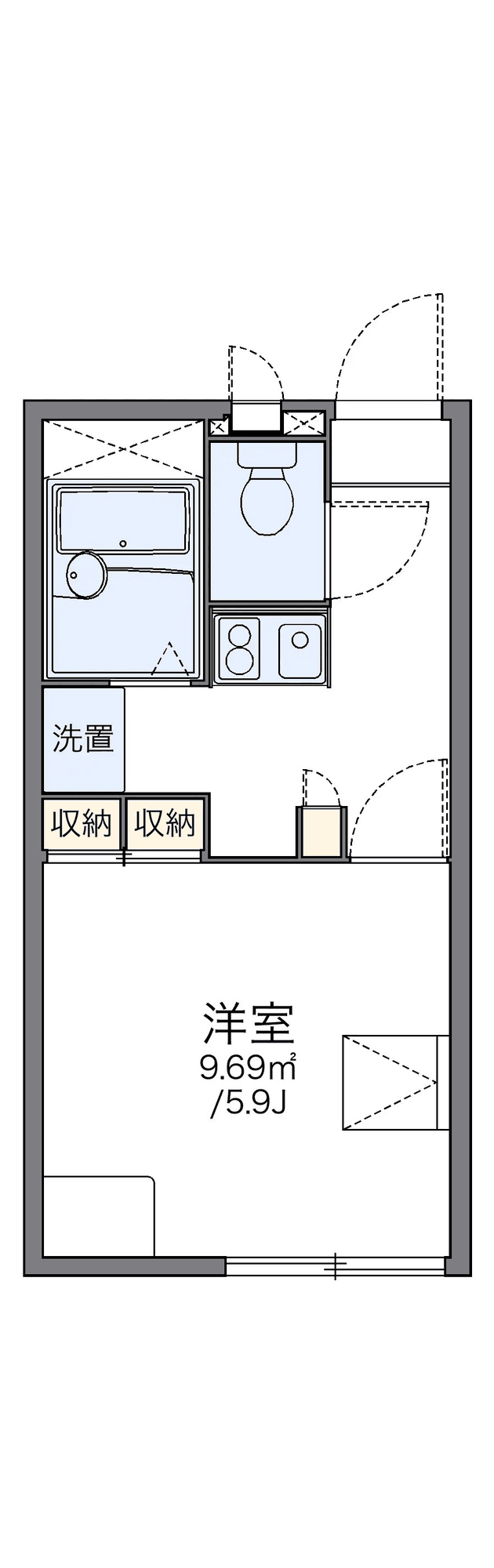 Sơ đồ bố trí căn P001653 — 1K