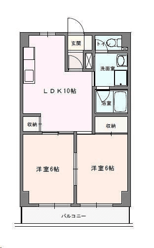 Floor plan of unit P000928 — 2DK