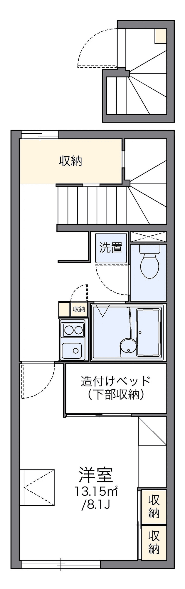 物件P002353の間取り図 — 1K