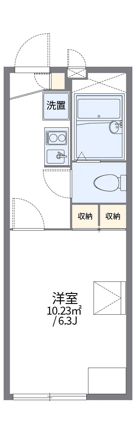 物件P002418の間取り図 — 1K