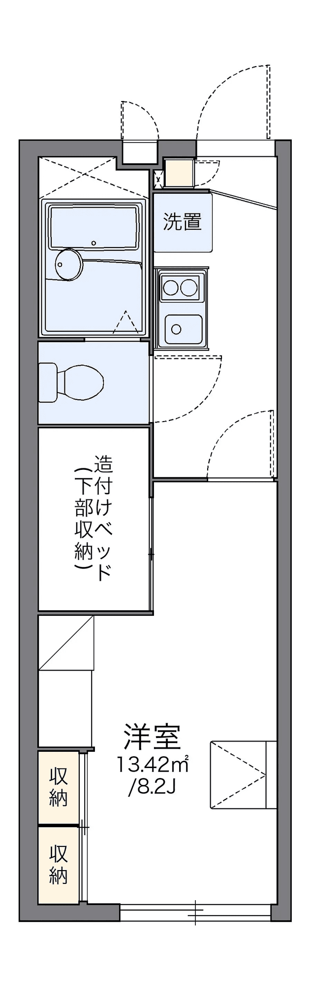 物件P002271の間取り図 — 1K