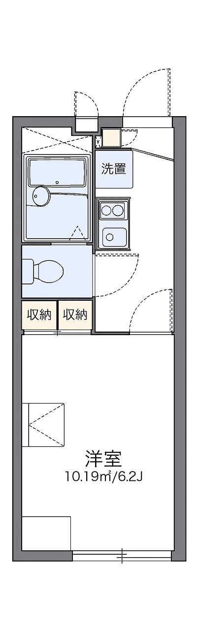 物件P002218の間取り図 — 1K