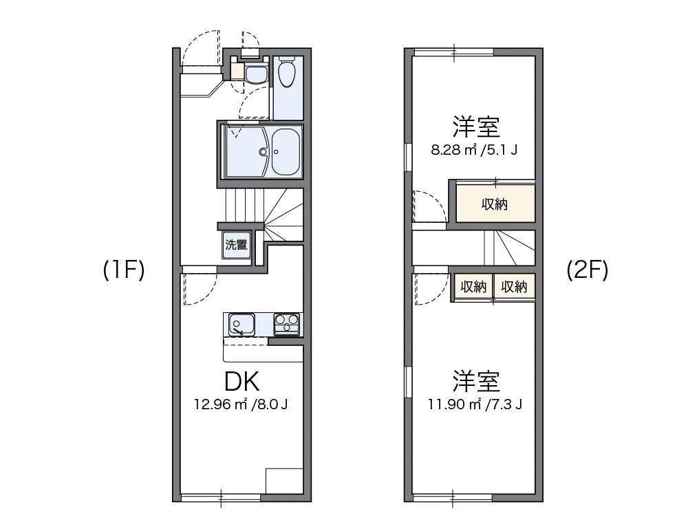 物件P002492の間取り図 — 2DK