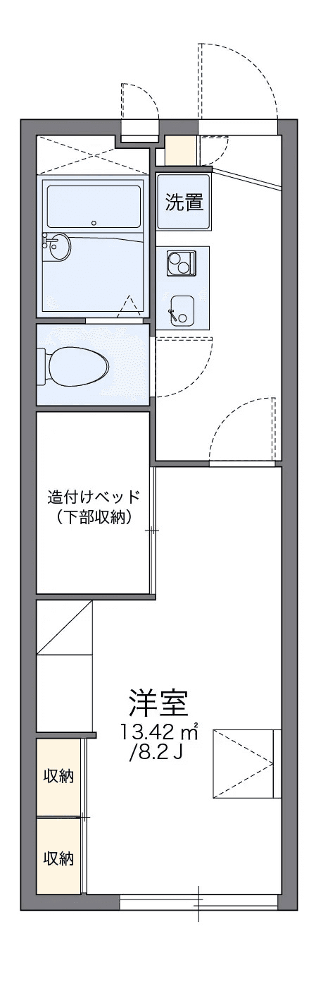 物件P002364の間取り図 — 1K