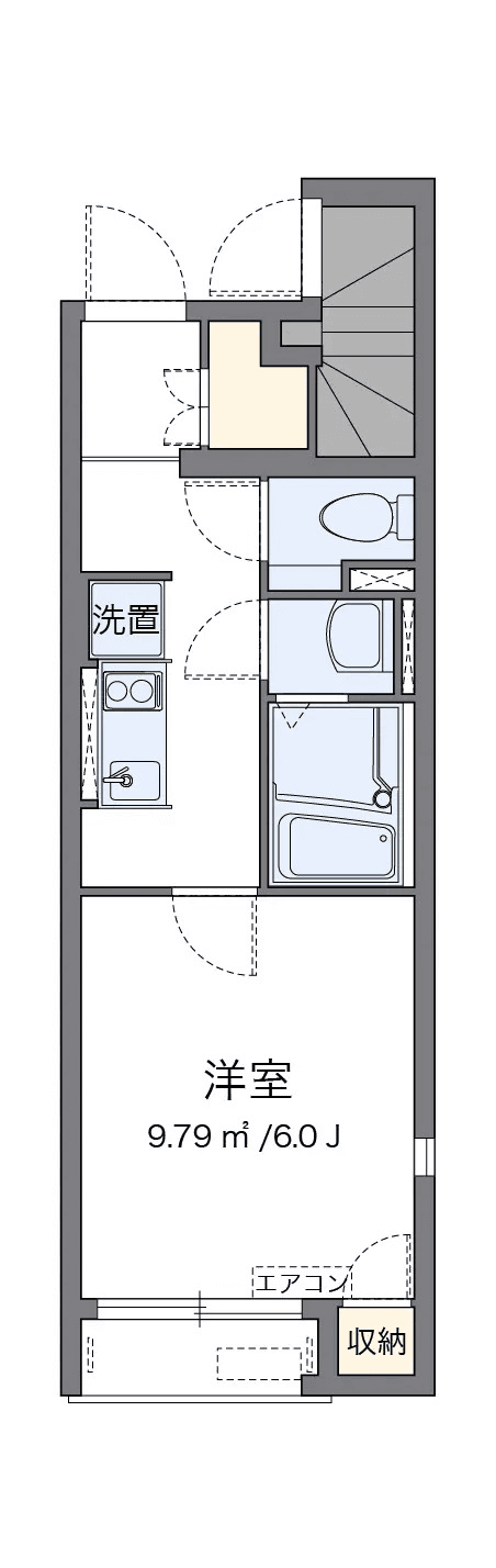 P001294 매물 평면도 — 1K