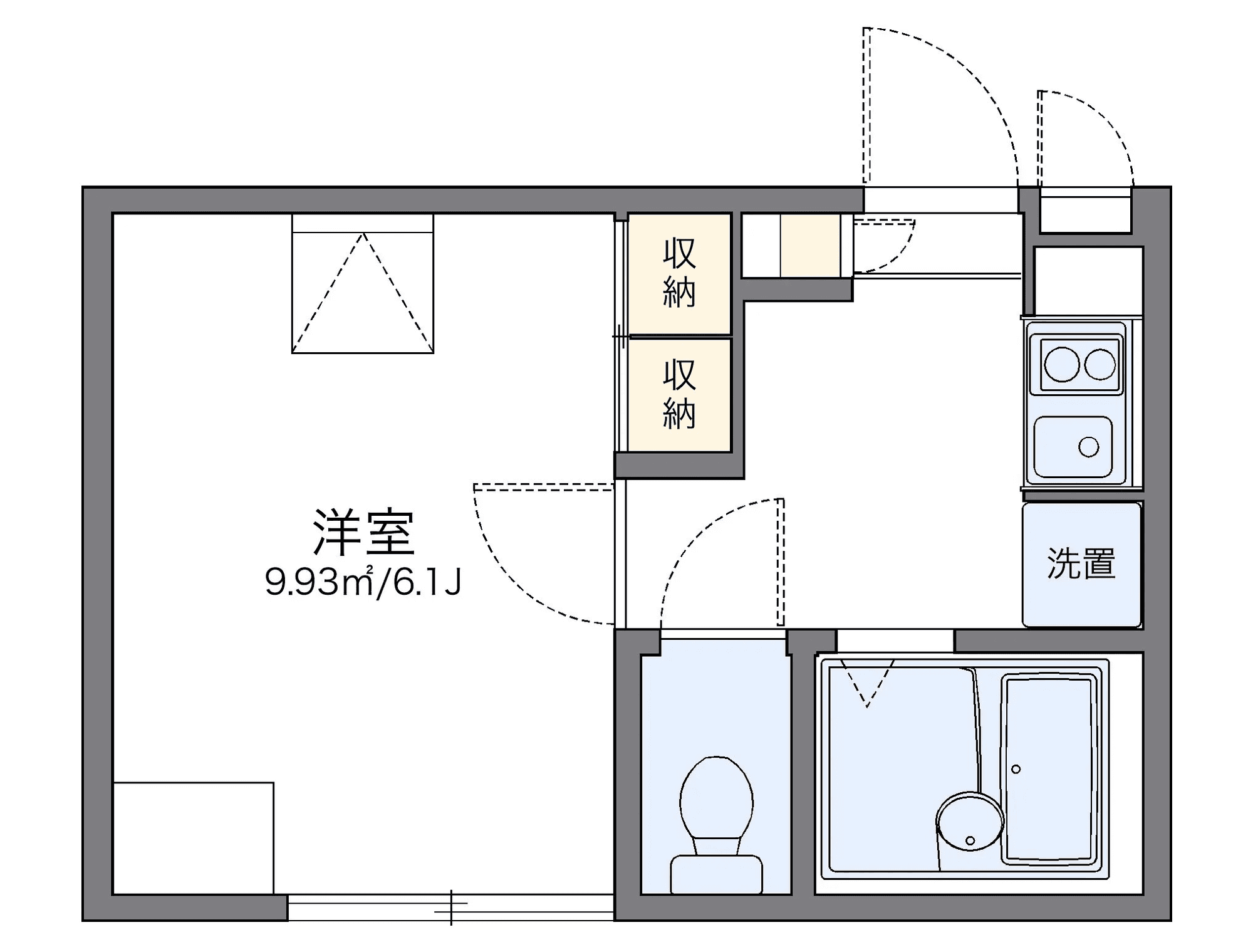 物件P002281の間取り図 — 1K