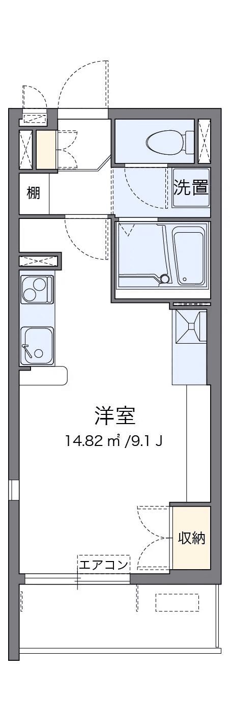 P001287 매물 평면도 — 1R