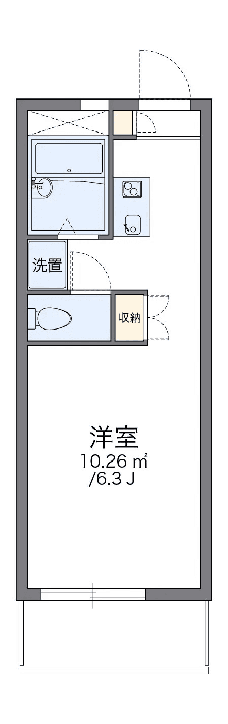 P001473 매물 평면도 — 1K
