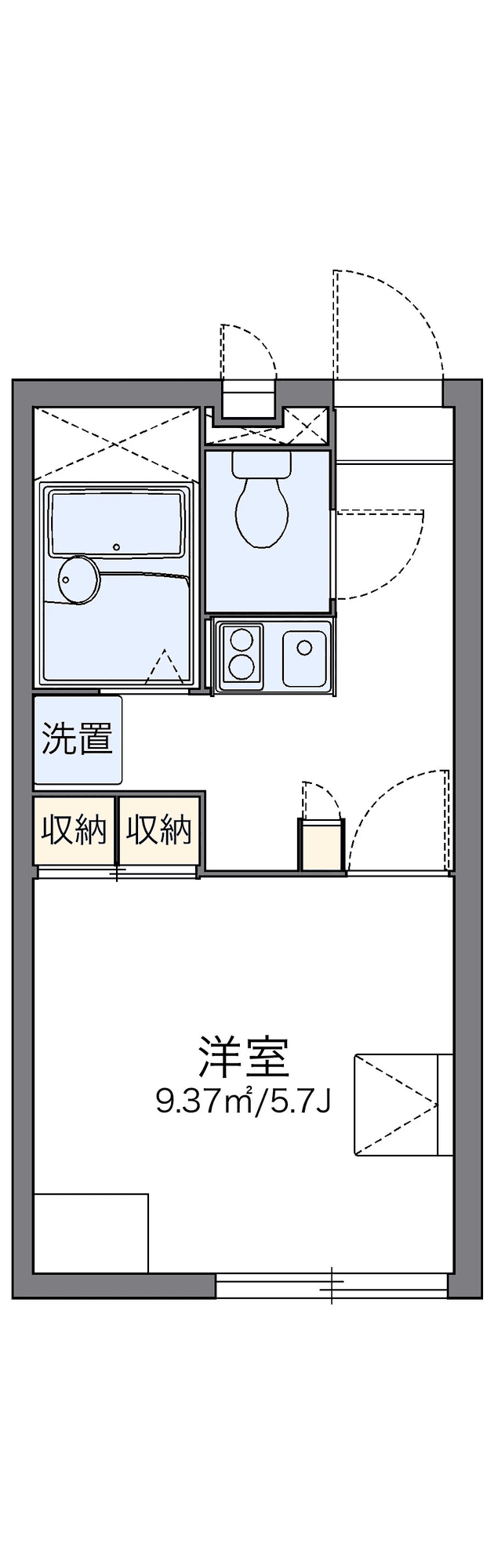物件P002306の間取り図 — 1K