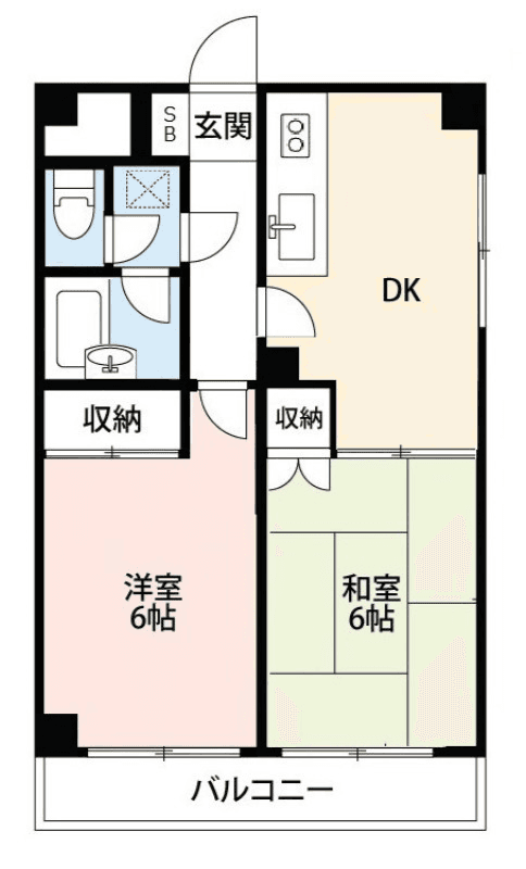 Sơ đồ bố trí căn P000286 — 2DK