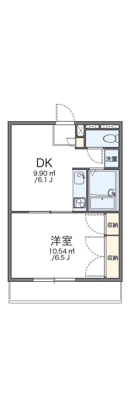 Denah unit P001344 — 1DK