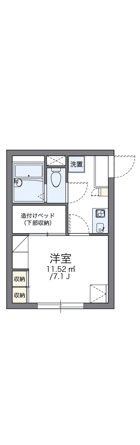 物件P002442の間取り図 — 1K