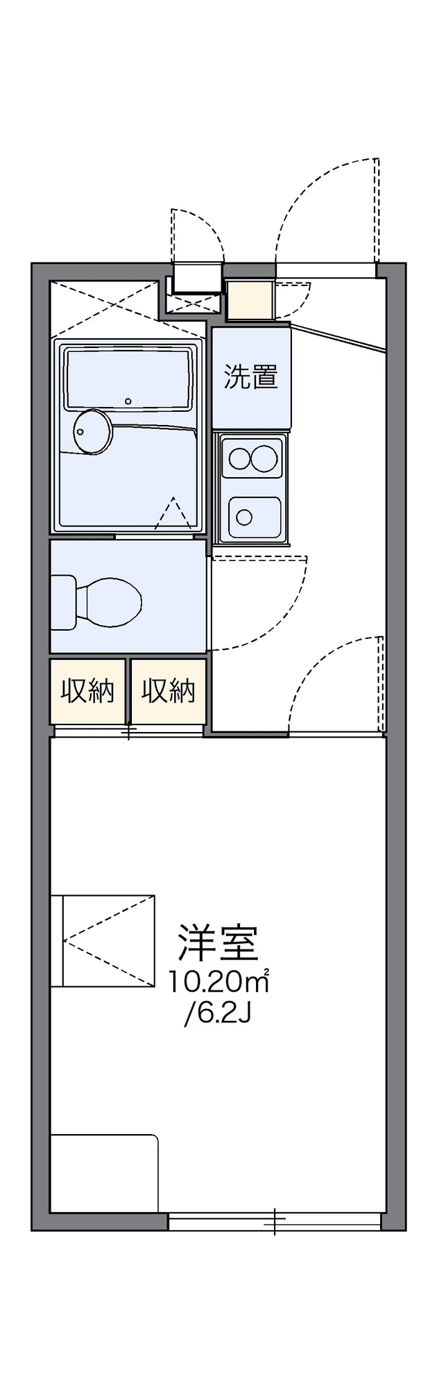 P001565 매물 평면도 — 1K