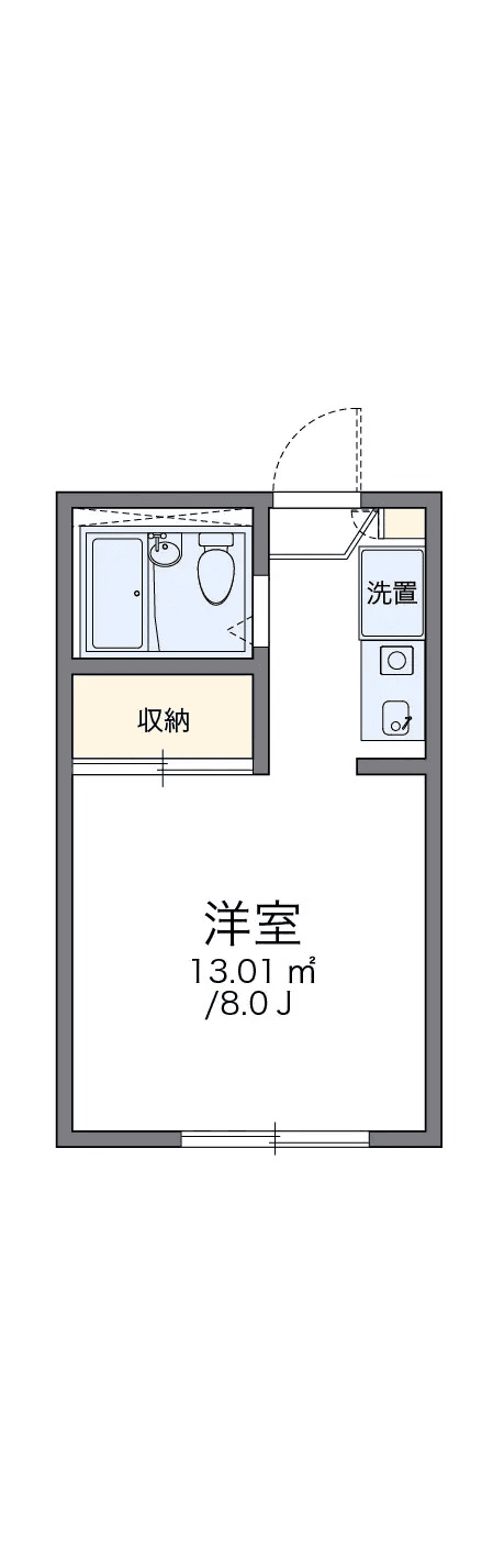 物件P001326の間取り図 — 1K