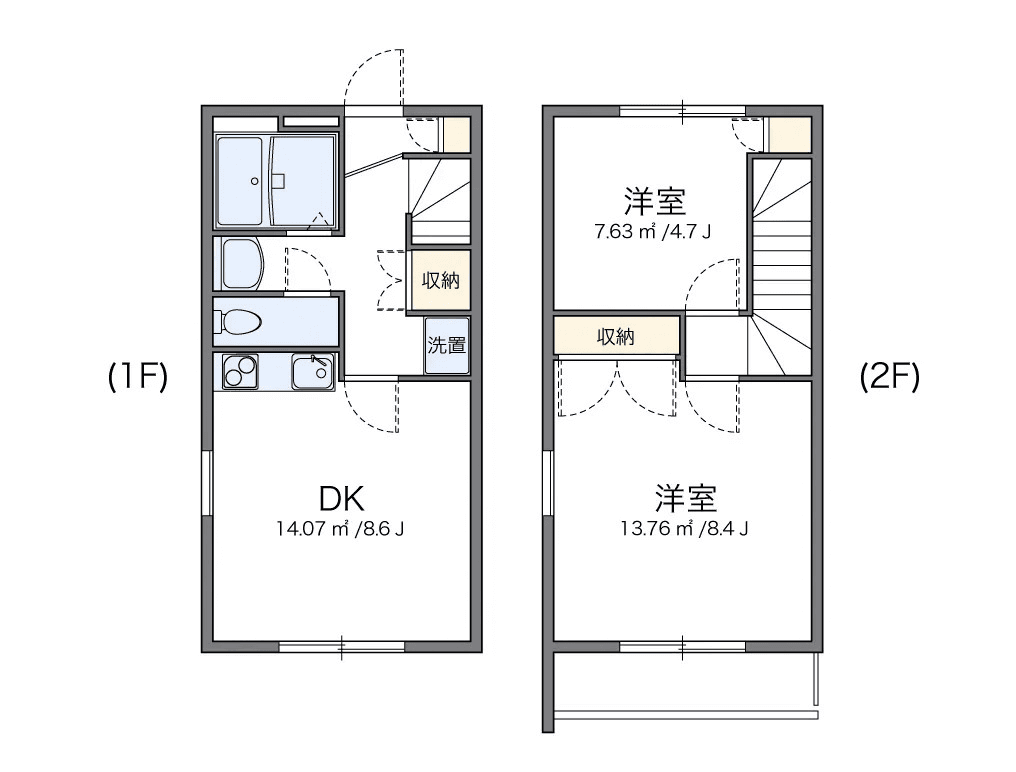 Floor plan of unit P001409 — 2DK