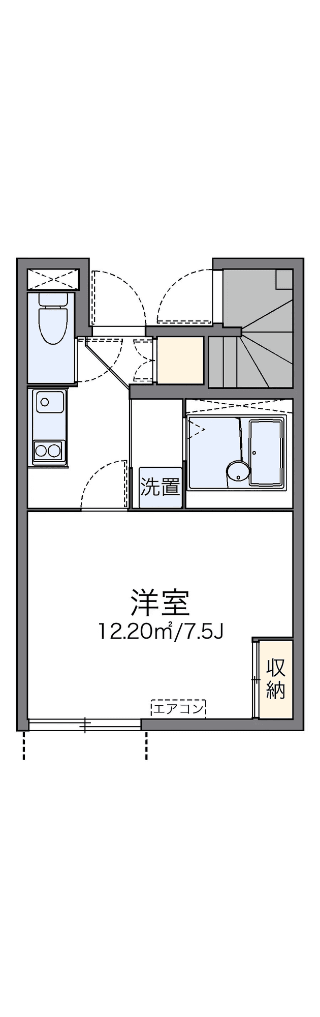 P001246 매물 평면도 — 1K