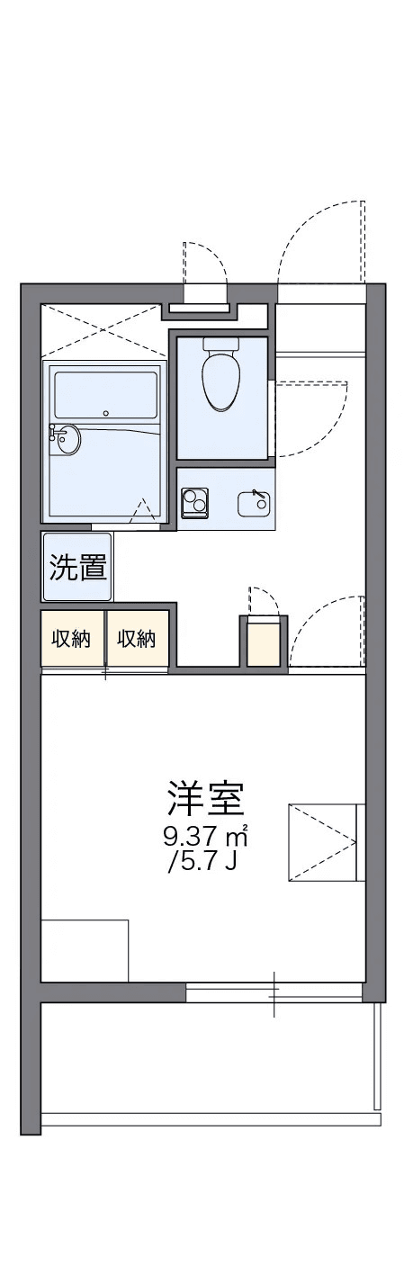 物件P001867の間取り図 — 1K