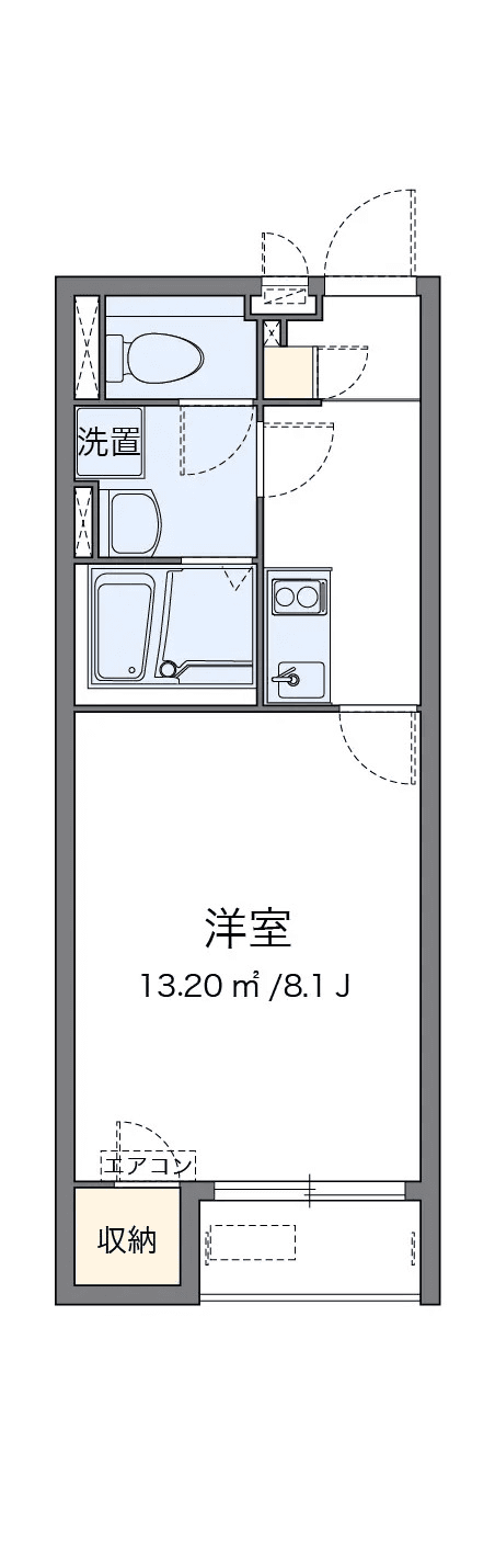 P001298 매물 평면도 — 1K