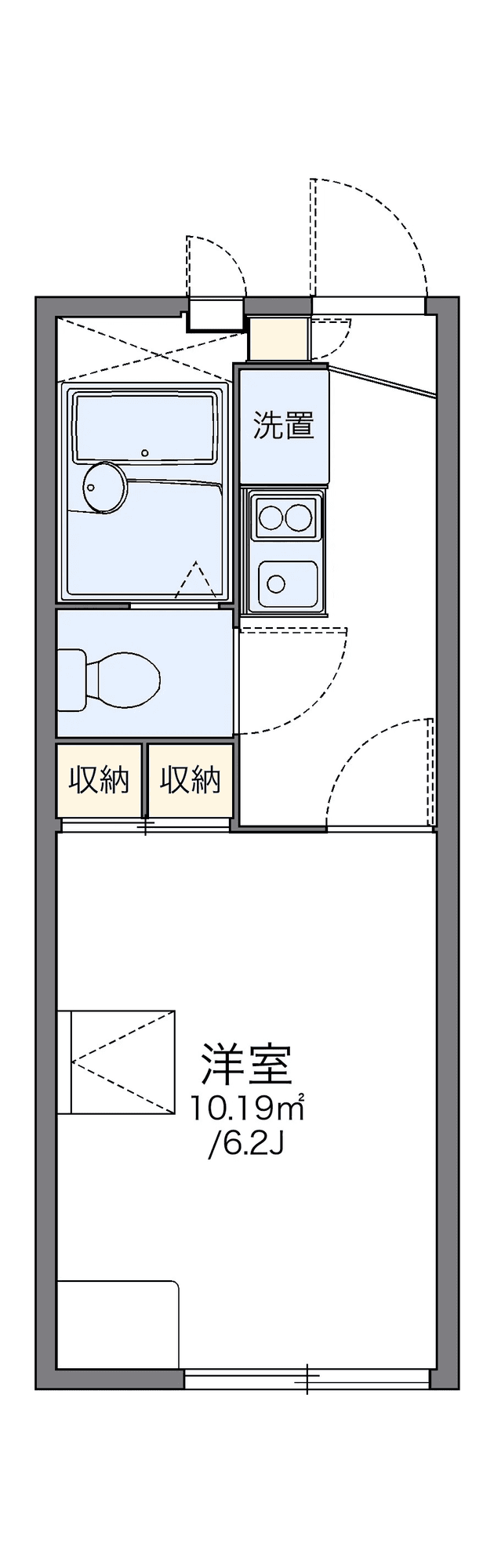 P001532 매물 평면도 — 1K