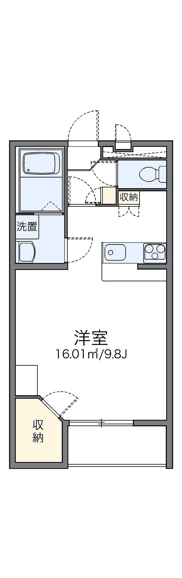 物件P002378の間取り図 — 1K