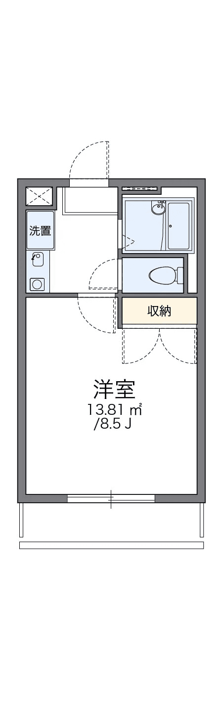 P001426 매물 평면도 — 1K
