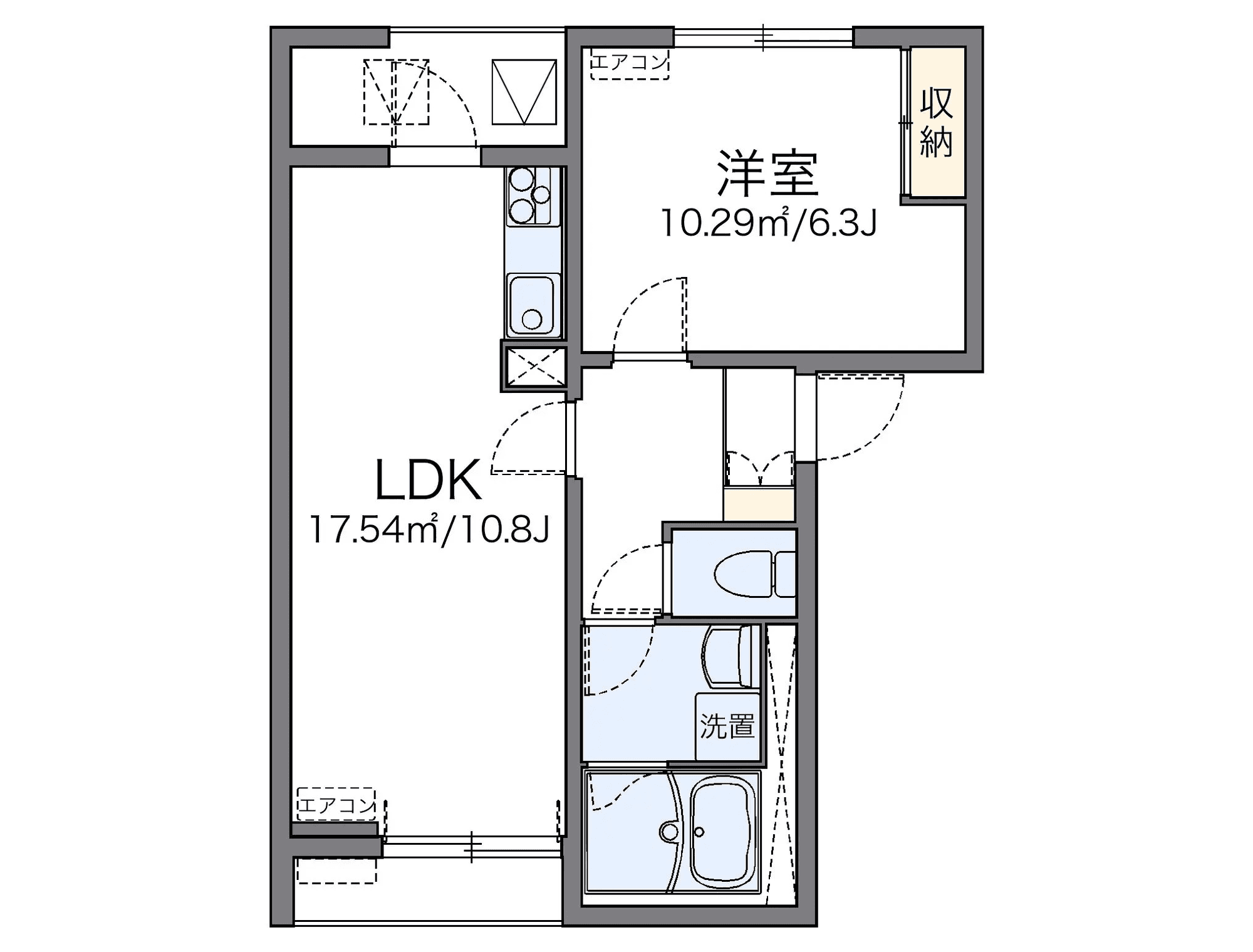 P001244 매물 평면도 — 1LDK