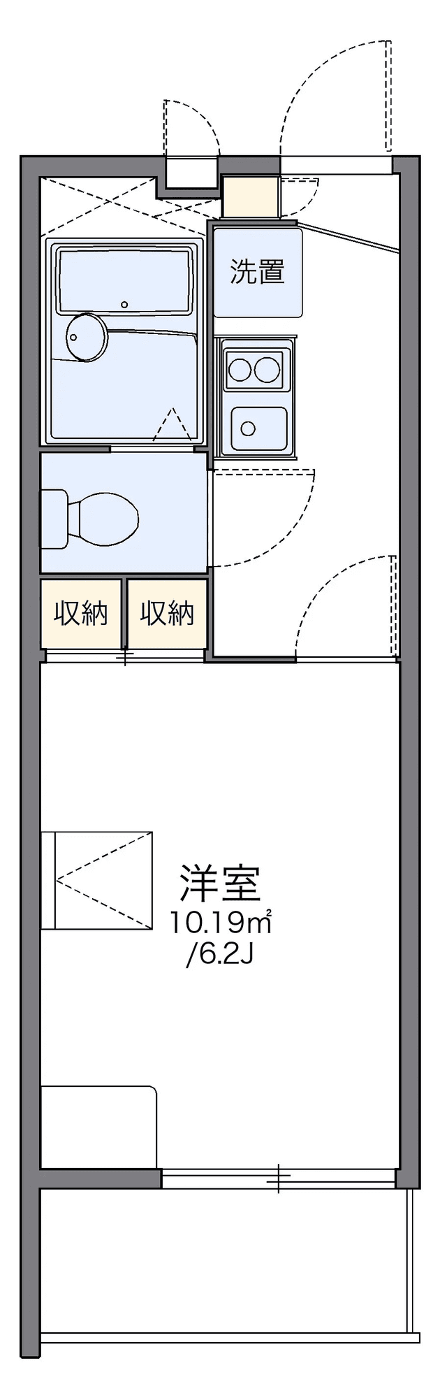 物件P002275の間取り図 — 1K