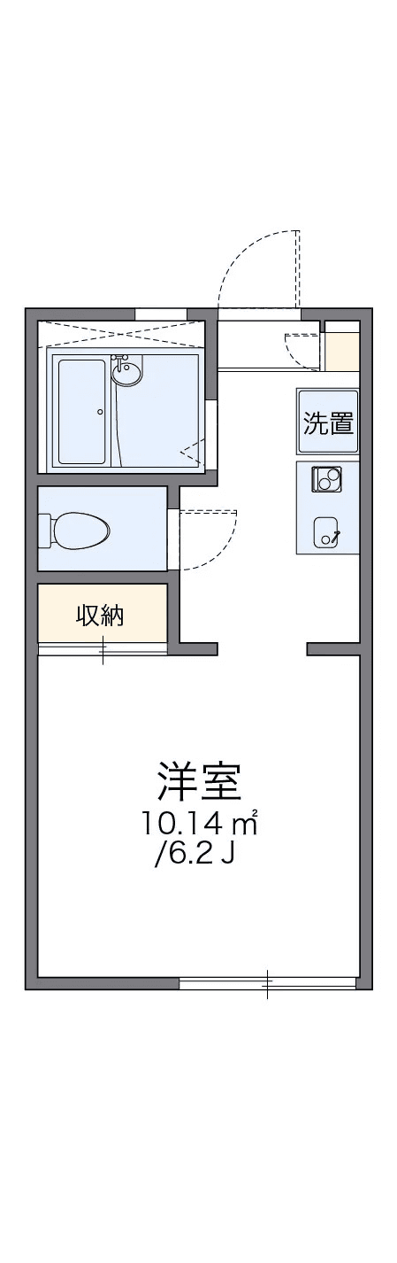 物件P002165の間取り図 — 1K