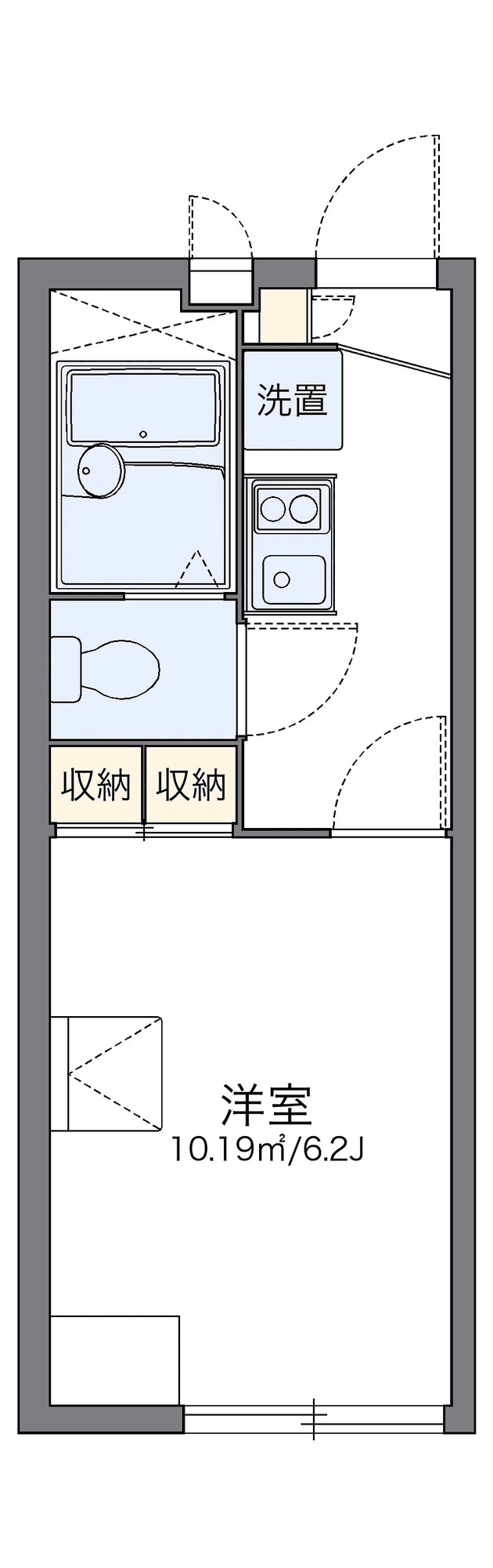 物件P002266の間取り図 — 1K