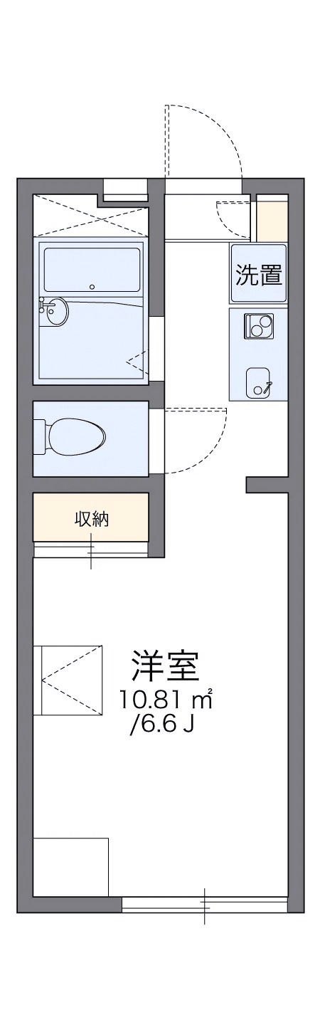 物件P002460の間取り図 — 1K