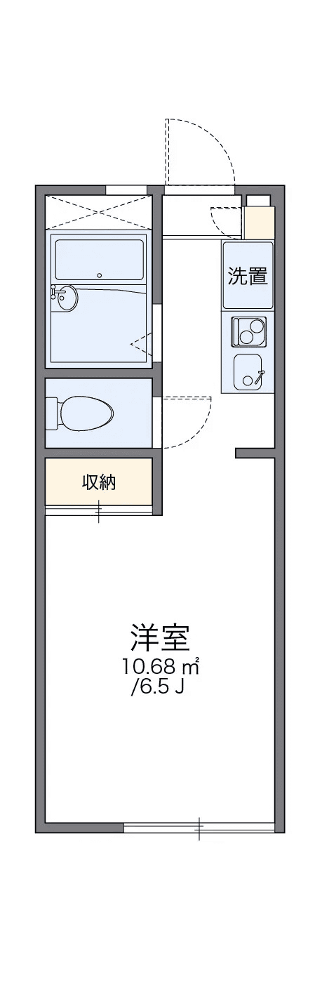 P001703 매물 평면도 — 1K
