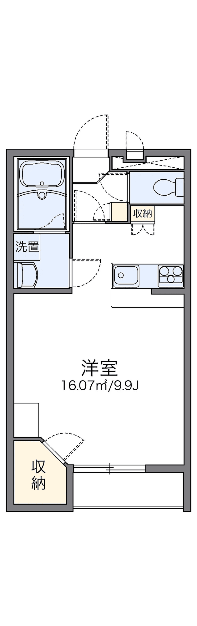 物件P002315の間取り図 — 1K