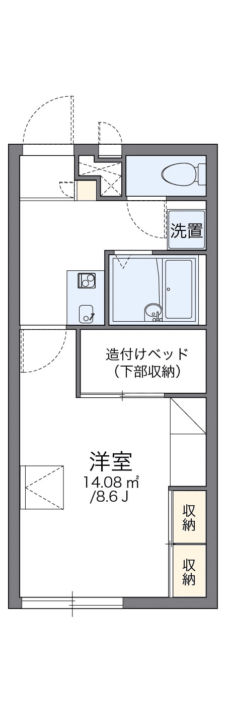 物件P002089の間取り図 — 1K